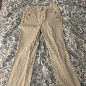 Loft sailor button flare leg chinos